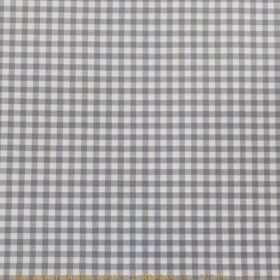 Raymond Men's Blueish Black Self Striped Poly Viscose Trouser Fabric With Nemesis Grey Checks Giza Cotton Shirt Fabric (Unstitched Combo)
