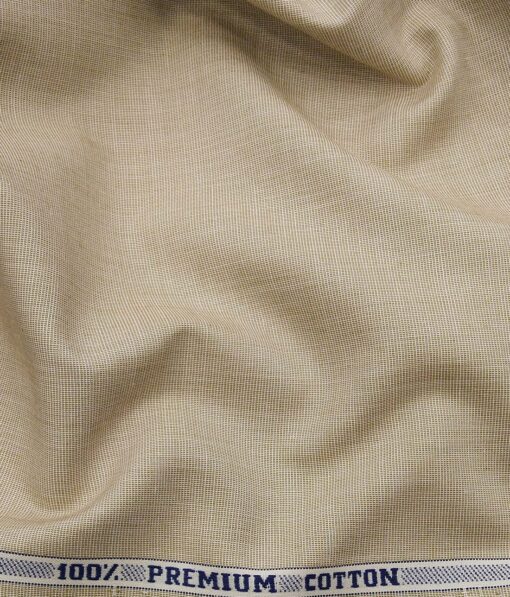 Raymond Men's 100% Premium Cotton Fil-a-Fil Unstitched Shirt Fabric (Beige