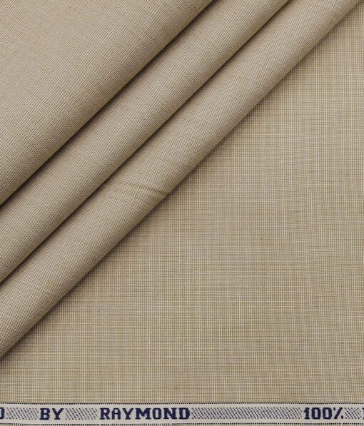 Raymond Men's 100% Premium Cotton Fil-a-Fil Unstitched Shirt Fabric (Beige