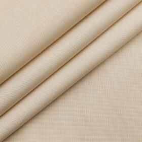 Raymond Men's 100% Premium Cotton Fil-a-Fil Unstitched Shirt Fabric (ButterMilk Beige