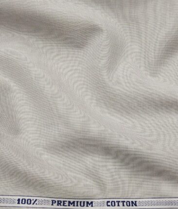 Raymond Men's 100% Premium Cotton Fil-a-Fil Unstitched Shirt Fabric (Light Grey