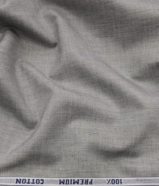 Raymond Men's 100% Premium Cotton Fil-a-Fil Unstitched Shirt Fabric (Silver Grey