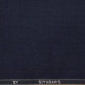 Siyaram's Men's Dark Navy Blue Self Checks Poly Viscose Trouser Fabric With Soktas Sky Blue Checks Cotton Shirt Fabric (Unstitched Combo)