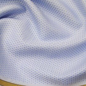 Soktas Men's Egyptian Giza Cotton Circle Jacquard Unstitched Shirt Fabric (Sky Blue