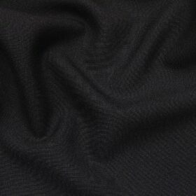J.Hampstead Italy Men's Matty Solid 30% Merino Wool Unstitched Suiting Fabric (Black)