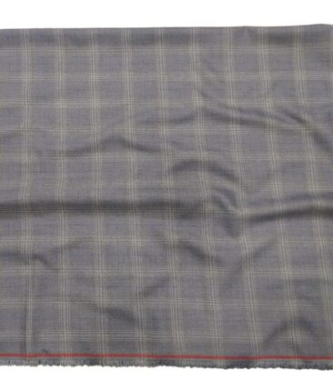 Marcellino Men's Terry Rayon Plaid Checks Unstitched Suiting Fabric (Blueish Grey)