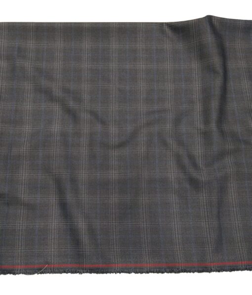 Marcellino Men's Terry Rayon Plaid Checks Unstitched Suiting Fabric (Dark Grey)
