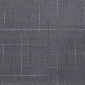 Marcellino Men's Terry Rayon Plaid Checks Unstitched Suiting Fabric (Pewter Grey)