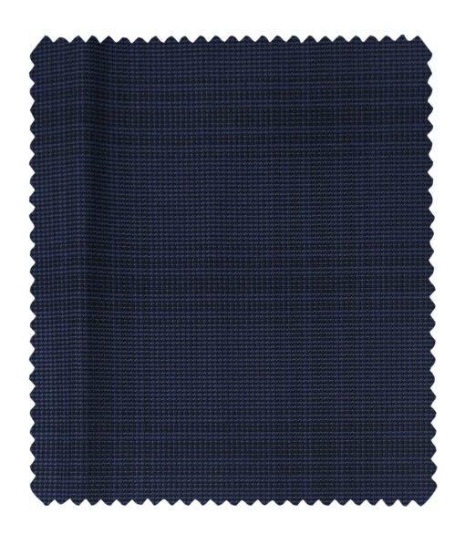 Mark & Peanni Men's Terry Rayon Structured Cum Checks Unstitched Suiting Fabric (Dark Blue)