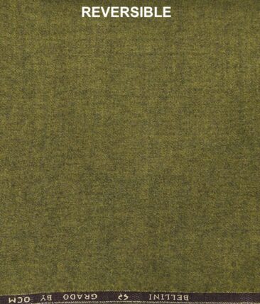 OCM Men's Beige Broad Checks 100% Pure Merino Wool Thick Tweed Reversible Unstitched Jacketing & Blazer Fabric (Medium Brown