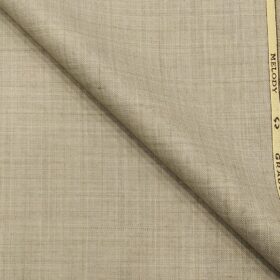 OCM Men's Self Design 25% Merino Wool Unstitched Safari Suit Fabric (Beige