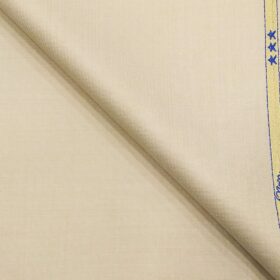 OCM Men's Self Design 35% Merino Wool Unstitched Safari Suit Fabric (Cream