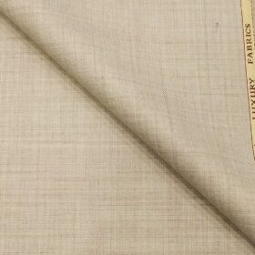 OCM Men's Self Design 25% Merino Wool Unstitched Safari Suit Fabric (Latte Beige