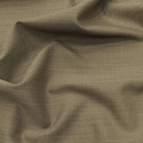 OCM Men's Self Design 45% Merino Super 100's Wool Unstitched Suiting Fabric (Medium Brown)