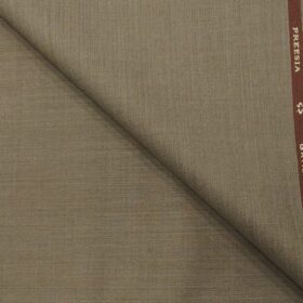 OCM Men's Self Design 45% Merino Super 100's Wool Unstitched Suiting Fabric (Medium Brown)