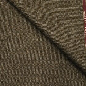 OCM Men's Structured 100% Pure Merino Wool Thick Tweed Unstitched Jacketing & Blazer Fabric (Brown