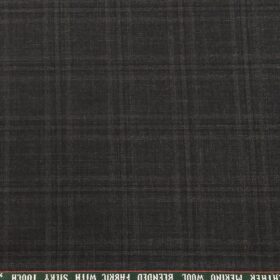 Raymond Men's Self Broad Checks 35% Merino Wool Unstitched Suit Fabric (Dark Grey