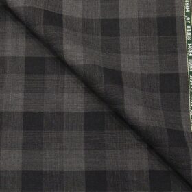 Raymond Men's Broad Checks 35% Merino Wool Super 70's Unstitched Suit Fabric (Black and Grey