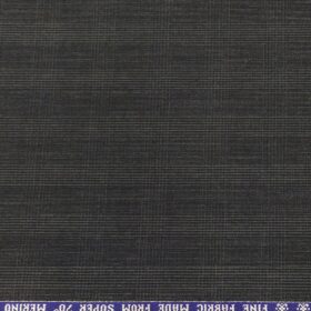 Raymond Men's Self Checks 35% Merino Wool Unstitched Suit Fabric (Dark Worsted Grey
