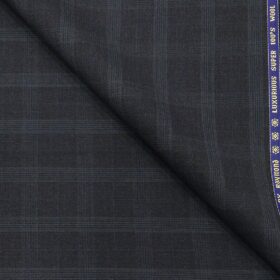 Raymond Men's Self Broad Checks 50% Merino Wool Super 100's Unstitched Suit Fabric (Dark Blue