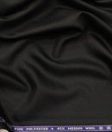 Raymond Men's Solids 45% Merino Wool Unstitched Suiting Fabric (Black)