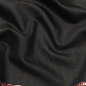 Raymond Men's Brown Checks 35% Merino Wool Unstitched Suiting Fabric (Blackish Grey)