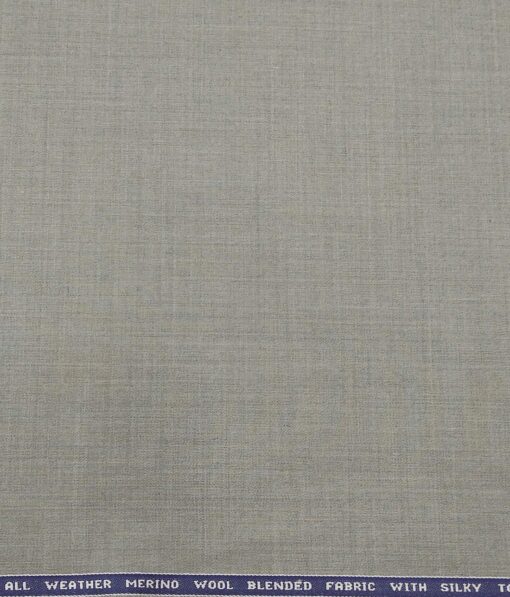 Raymond Men's 35% Merino Wool Self Design Unstitched Suiting Fabric (Light Worsted Grey)