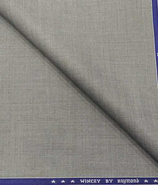 Raymond Men's 35% Merino Wool Self Design Unstitched Suiting Fabric (Light Worsted Grey)