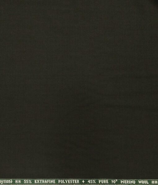Raymond Men's 45% Merino Wool Super 90's Self Design Unstitched Suiting Fabric (Dark Green)