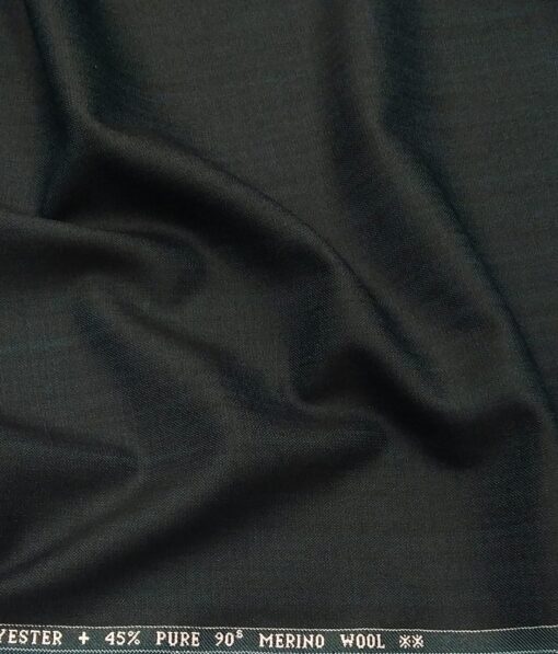 Raymond Men's 45% Merino Wool Super 90's Self Design Unstitched Suiting Fabric (Dark Sea Green)