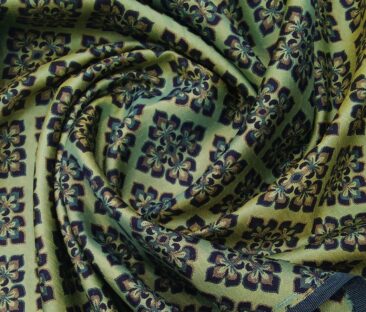 Absoluto Men's Terry Rayon Unstitched Jacquard Modi Jacket 2 Meter Suiting Fabric (Lime Green)