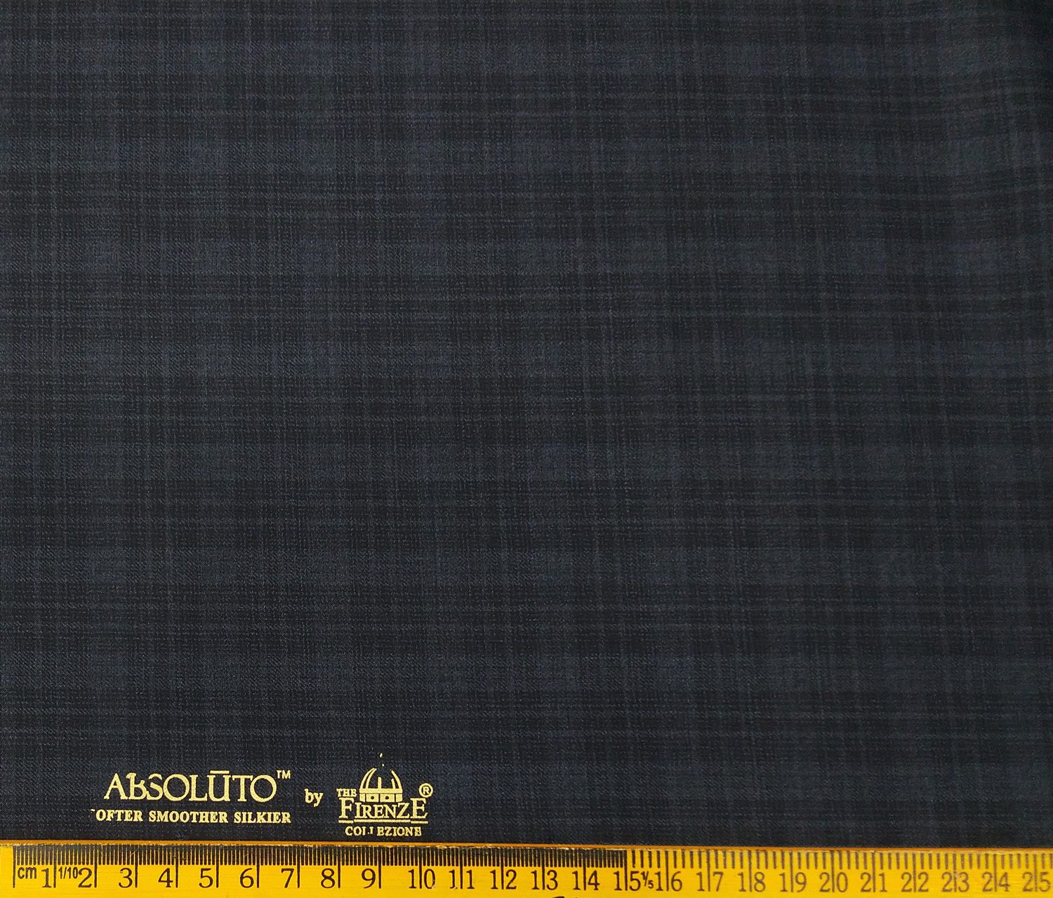 Absoluto Men's Terry Rayon Unstitched Self Checks Suiting Fabric (Dark Navy Blue)