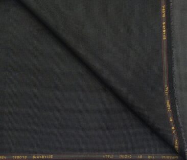Cadini Men's Terry Rayon Unstitched Structured Suiting Fabric (Blackish Grey)