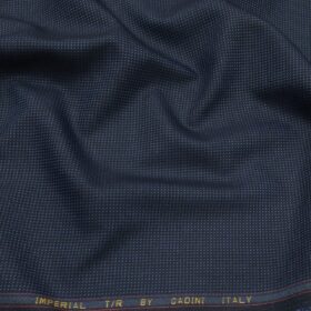 Cadini Men's Terry Rayon Unstitched Structured Suiting Fabric (Dark Blue)