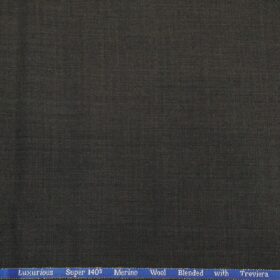 Cadini Men's Wool Super 140s Unstitched 3 Meter Self Design Suit Fabric (Dark Grey)
