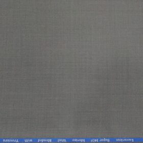 Cadini Men's Wool Super 140s Unstitched 3 Meter Self Design Suit Fabric (Light Grey)