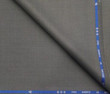 Cadini Men's Wool Super 140s Unstitched 3 Meter Self Design Suit Fabric (Light Grey)