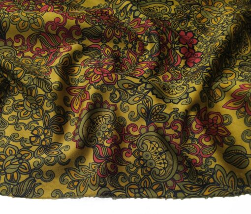Don & Julio Men's Velvet Unstitched 2.25 Meter Printed BandhGala Suiting Fabric (Golden)