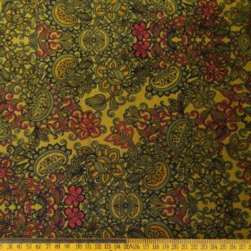 Don & Julio Men's Velvet Unstitched 2.25 Meter Printed BandhGala Suiting Fabric (Golden)
