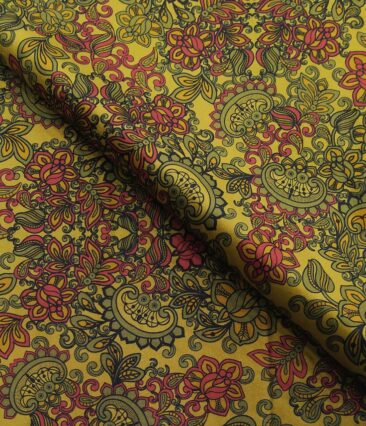 Don & Julio Men's Velvet Unstitched 2.25 Meter Printed BandhGala Suiting Fabric (Golden) - Image 2