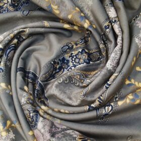 Don & Julio Men's Velvet Unstitched Printed Suiting Fabric (Grey)