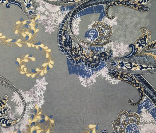 Don & Julio Men's Velvet Unstitched Printed Suiting Fabric (Grey)