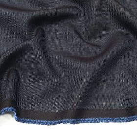 Don & Julio Terry Rayon Unstitched Dotted Structured Suiting Fabric (Dark Blue)