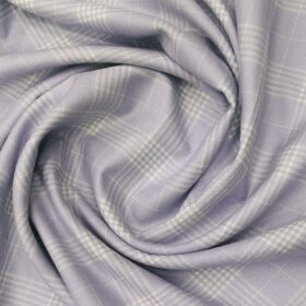 Don & Julio Terry Rayon Unstitched Checks Suiting Fabric (Light Purple)