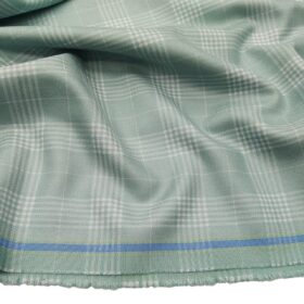 Don & Julio Terry Rayon Unstitched Checks Suiting Fabric (Mint Green)
