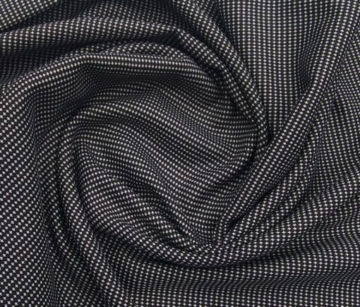 Don & Julio Terry Rayon Unstitched Dobby Structured Suiting Fabric (Black)
