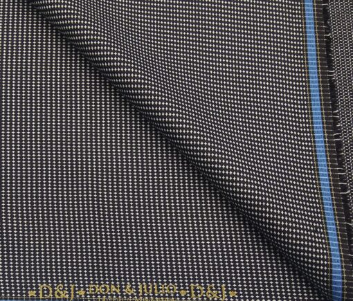 Don & Julio Terry Rayon Unstitched Dobby Structured Suiting Fabric (Black)
