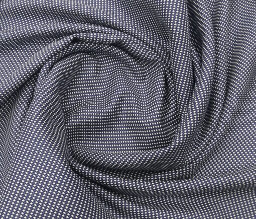 Don & Julio Terry Rayon Unstitched Dobby Structured Suiting Fabric (Blue)