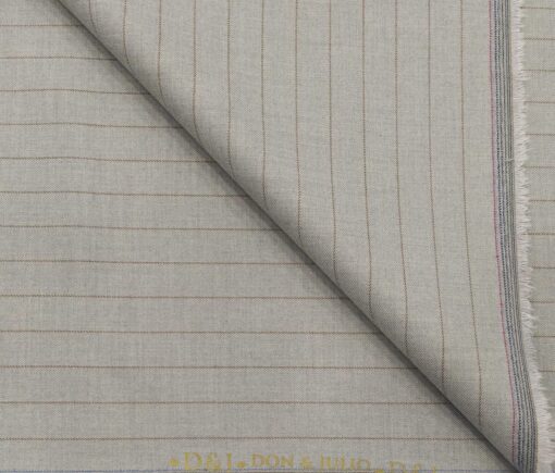 Don & Julio Terry Rayon Unstitched Striped Suiting Fabric (Light Grey)