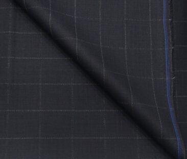 Don & Julio Terry Rayon Unstitched Checks Suiting Fabric (Dark Blue)